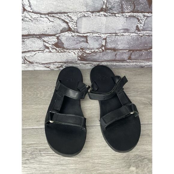 Teva Black Leather Universal Straps Hiking Sandals Women’s Sz 9M US/40EU 1011501 - Picture 11 of 16